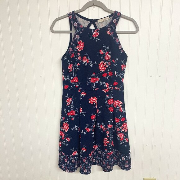 Rewind Dresses & Skirts - Rewind Women's Size M Floral Fit & Flare Dress Navy Wedding Festival Party